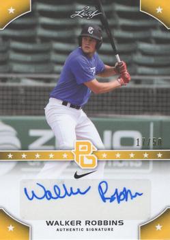 2015 Leaf Perfect Game National Showcase - Base Autograph - Gold #PG-WR2 Walker Robbins Front