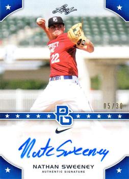 2015 Leaf Perfect Game National Showcase - Base Autograph - Blue #PG-NS1 Nathan Sweeney Front