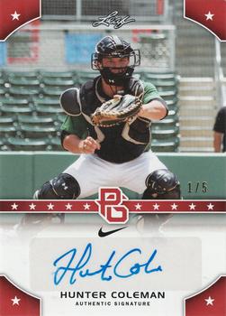2015 Leaf Perfect Game National Showcase - Base Autograph - Red #PG-HC1 Hunter Coleman Front