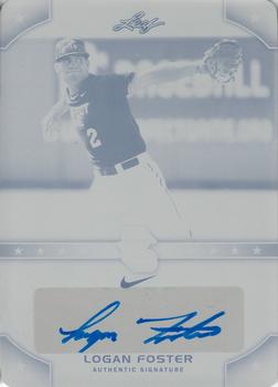 2015 Leaf Perfect Game National Showcase - Base Autograph - Printing Plates Black #PG-LF1 Logan Foster Front