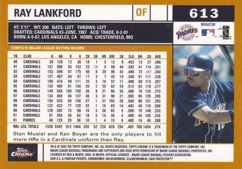 2002 Topps Chrome - Gold Refractors #613 Ray Lankford  Back