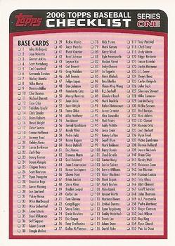 2006 Topps - Checklists Red #1 Checklist Series 1: 1-255 Front