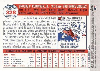 2002 Topps Gallery - Heritage #GH-BR Brooks Robinson Back
