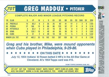 2002 Topps Gallery - Heritage #GH-GM Greg Maddux Back