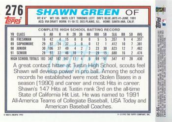 2002 Topps Gallery - Heritage #GH-SG Shawn Green Back