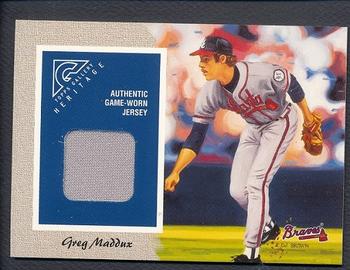 2002 Topps Gallery - Heritage Uniform Relics #GHR-GM Greg Maddux Front