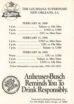 1990 Anheuser Busch Challenge #NNO Title Card Back