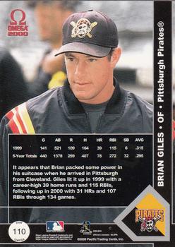 2000 Pacific Omega #110 Brian Giles Back