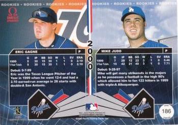 2000 Pacific Omega #186 Eric Gagne / Mike Judd Back