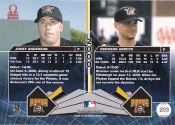 2000 Pacific Omega #203 Jimmy Anderson / Bronson Arroyo  Back