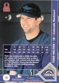 2000 Pacific Omega #46 Todd Helton Back