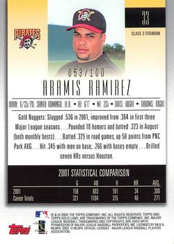 2002 Topps Gold Label - Class 3 Titanium #33 Aramis Ramirez  Back