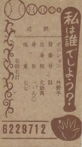 1964 Marukami Bat on Right Menko (JCM 14g) #6229712 Masahiro Doi Back