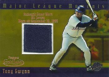 2002 Topps Gold Label - Major League Moments Relics Class 1 Gold #GMR-TG Tony Gwynn Front