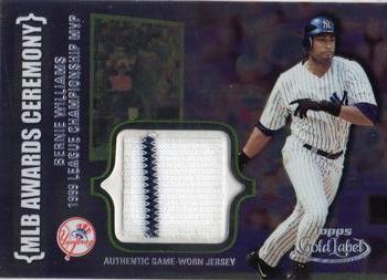 2002 Topps Gold Label - MLB Awards Ceremony Relics Class 2 Platinum #ACR-BFW Bernie Williams Front
