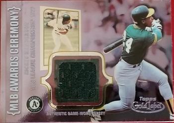 2002 Topps Gold Label - MLB Awards Ceremony Relics Class 2 Platinum #ACR-RH Rickey Henderson Front