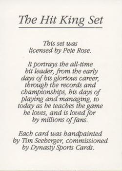 1992 Dynasty Sports Cards The Hit King #NNO Pete Rose Back