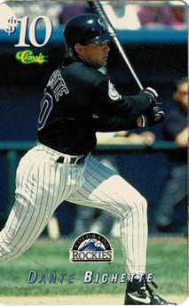 1995 Classic MLB $10 Phone Cards #NNO Dante Bichette Front
