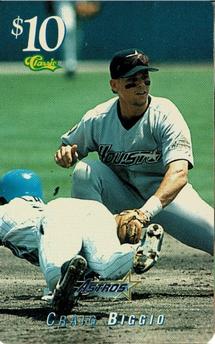 1995 Classic MLB $10 Phone Cards #NNO Craig Biggio Front