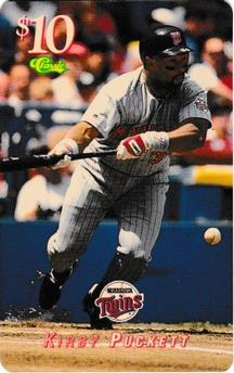 1995 Classic MLB $10 Phone Cards #NNO Kirby Puckett Front