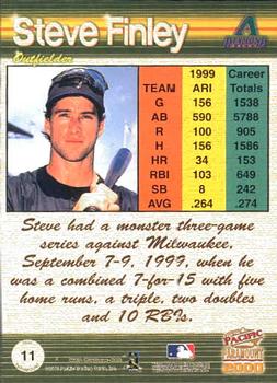 2000 Pacific Paramount #11 Steve Finley Back