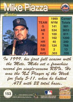 2000 Pacific Paramount #153 Mike Piazza Back