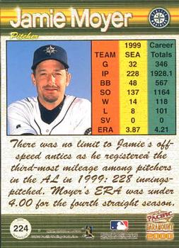 2000 Pacific Paramount #224 Jamie Moyer Back