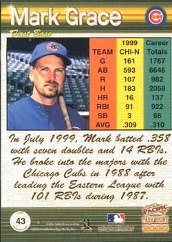 2000 Pacific Paramount #43 Mark Grace Back