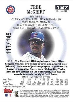 2002 Topps Pristine - Refractors #127 Fred McGriff  Back