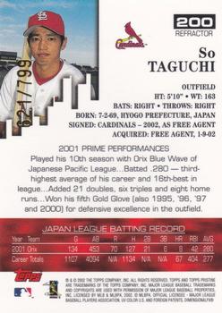 2002 Topps Pristine - Refractors #200 So Taguchi Back