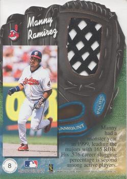 2000 Pacific Paramount - Fielder's Choice #8 Manny Ramirez  Back