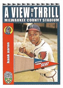 2002 Topps Super Teams - A View To A Thrill Relics #VT-HA Hank Aaron Front