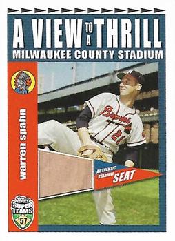 2002 Topps Super Teams - A View To A Thrill Relics #VT-WS Warren Spahn Front