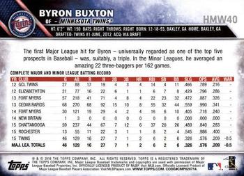 2016 Topps Holiday #HMW40 Byron Buxton Back