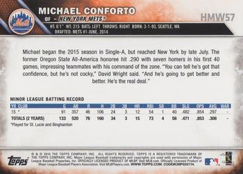 2016 Topps Holiday #HMW57 Michael Conforto Back