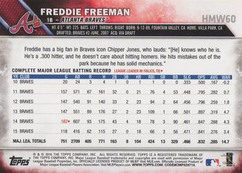 2016 Topps Holiday #HMW60 Freddie Freeman Back