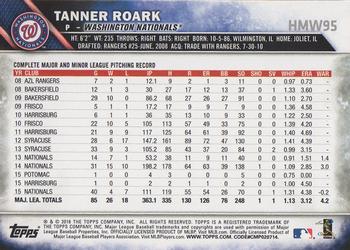 2016 Topps Holiday #HMW95 Tanner Roark Back