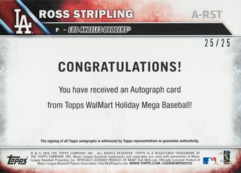 2016 Topps Holiday - Autographs #A-RST Ross Stripling Back