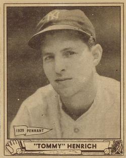 1940 Play Ball #4 Tommy Henrich Front