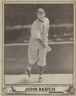 1940 Play Ball #191 Johnny Babich Front