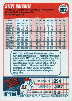 1990 Donruss Baseball Card Steve Buechele Texas Rangers #107