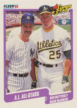 1990 Fleer #638 A.L. All-Stars (Don Mattingly / Mark McGwire) Front