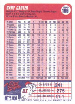 1990 Fleer #199 Gary Carter Back