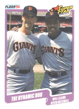 1990 Fleer #637 The Dynamic Duo (Will Clark / Kevin Mitchell) Front