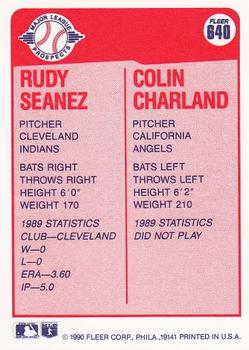 1990 Fleer #640 Rudy Seanez / Colin Charland Back