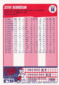 1990 Fleer #50 Steve Bedrosian Back