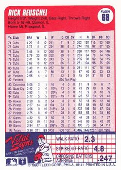 1990 Fleer #68 Rick Reuschel Back