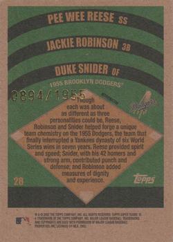 2002 Topps Super Teams - Retrofractors #28 Pee Wee Reese / Jackie Robinson / Duke Snider Back