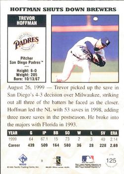 2000 Pacific Private Stock #125 Trevor Hoffman Back