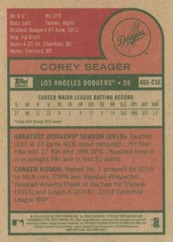 2016 Topps Archives 65th Anniversary Edition #A65-CSE Corey Seager Back